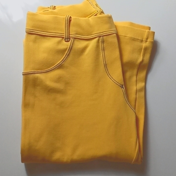 Square Fit - Womans Juniors Workout Yoga Yellow Leggings Small Excellent Cond - Picture 5 of 6